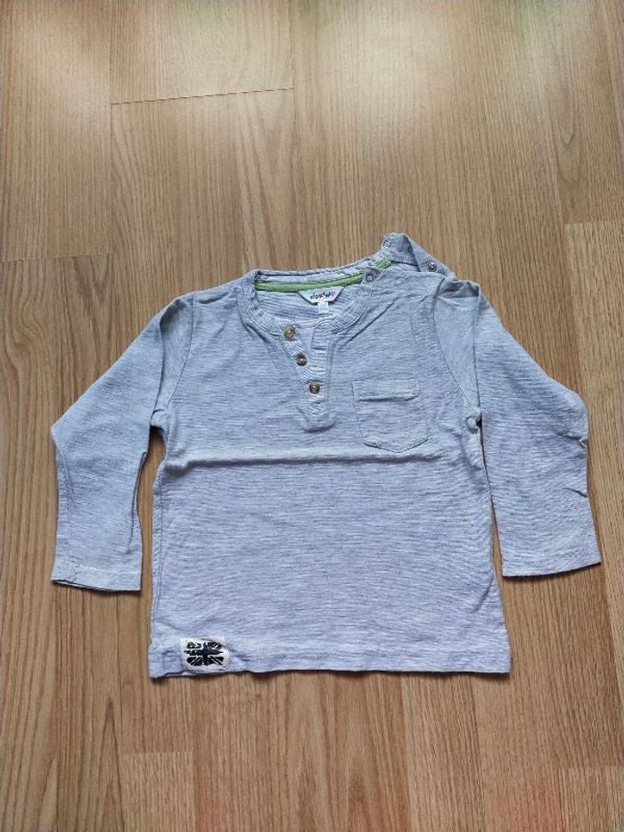 Sweat léger gris avec boutons KidKanaï