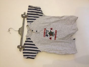 Combishort gris à motifs 18 mois 100% coton