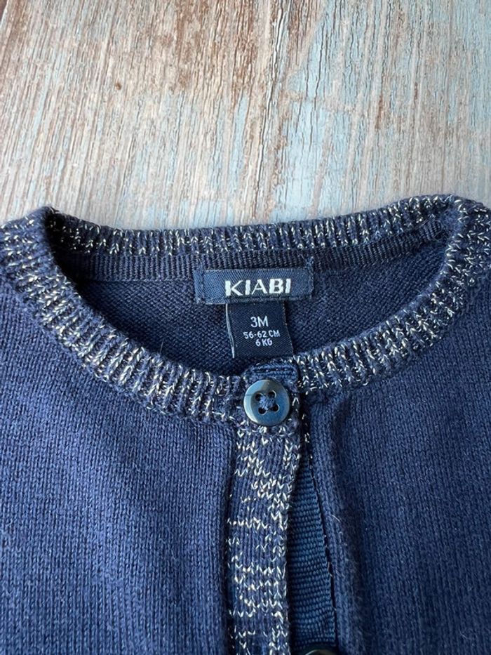 Gilet marine et argenté 3 mois - photo numéro 3