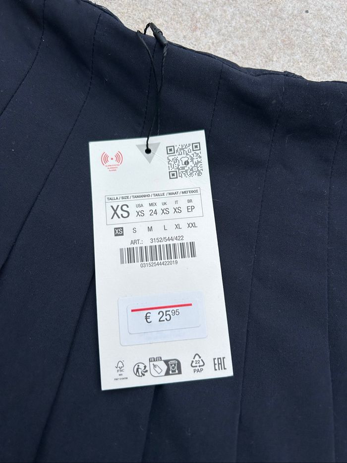 Jupe plissée bleu marine femme Zara - photo numéro 3