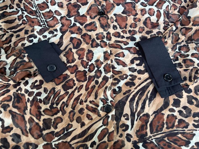 Superbe chemise en voile Mim Vintage Léopard Feuillage  T 38/40/42/44 - photo numéro 10