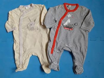 Lot de 2 pyjamas, 1mois