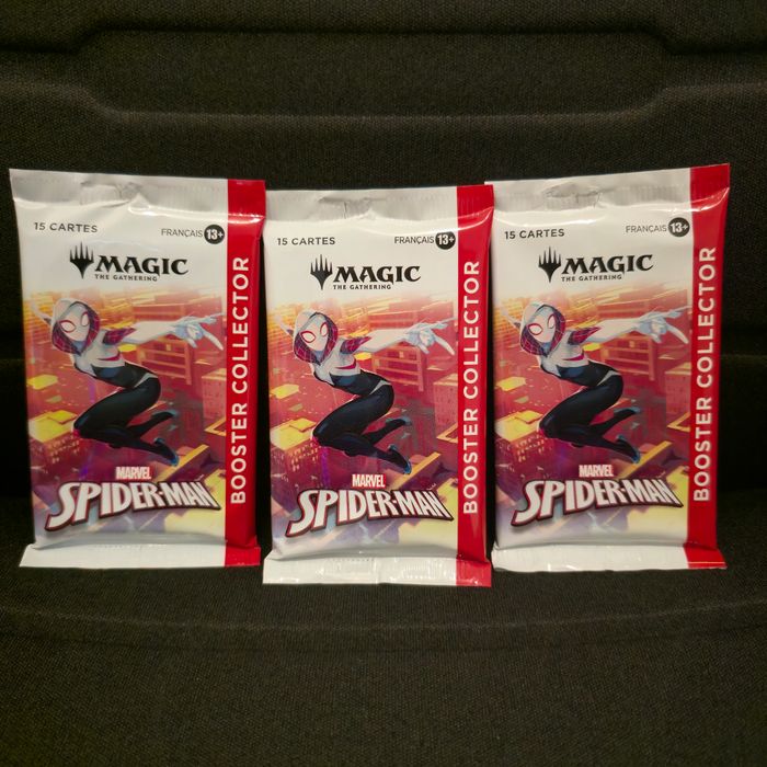 Lot de 3 Boosters Collector Spider-Man Magic The Gathering Français