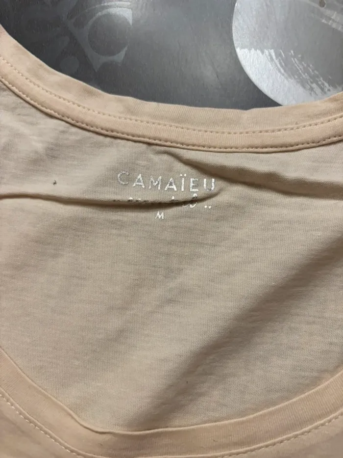 Tee shirt beige taille M camaïeu - photo numéro 3