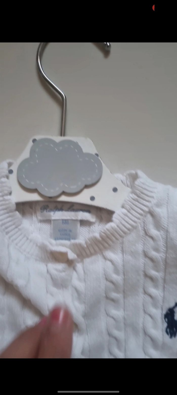 Gilet en maille coton tréssé taille 6 mois - photo numéro 2