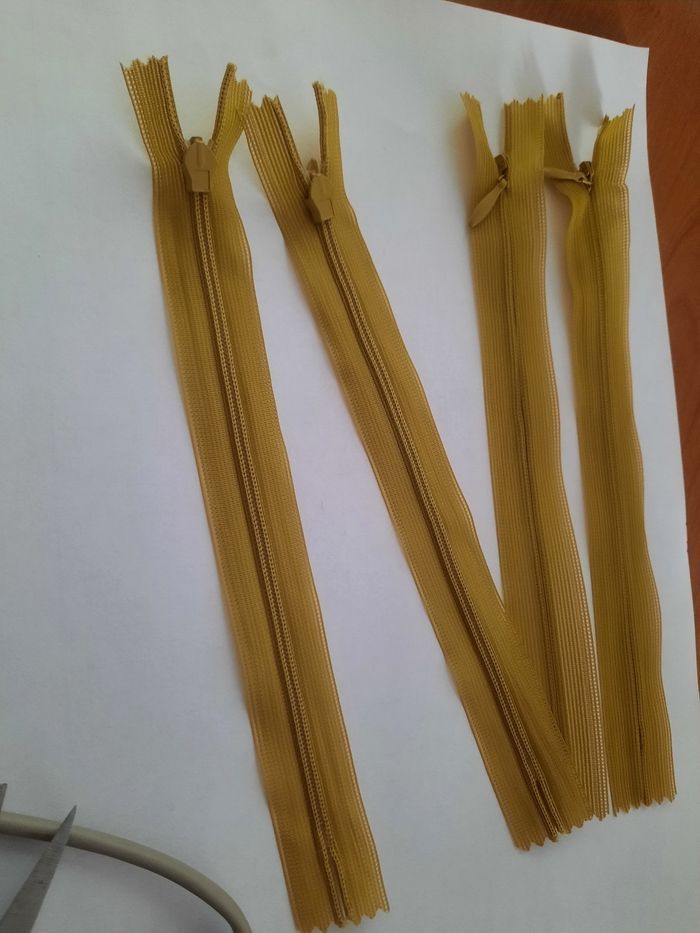 Fermeture éclair invisible neuf marron jaune vert kaki claire pantène color 131 environs 18cm idéal atelier couture - photo numéro 2
