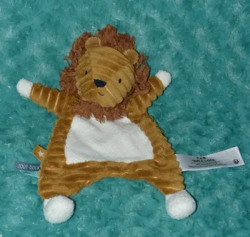 Doudou plat lion marron blanc TAO 🦁parfait état