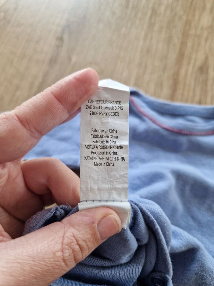 Body bébé bleu manches longues - 6 mois - Carrefour TEX - photo numéro 3