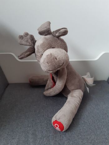 Peluche / Doudou Obaibi thème Noël Renne / Caribou