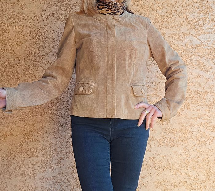 📌 Blouson Veste en Cuir suédé (daim)- Laura Clément - photo numéro 2