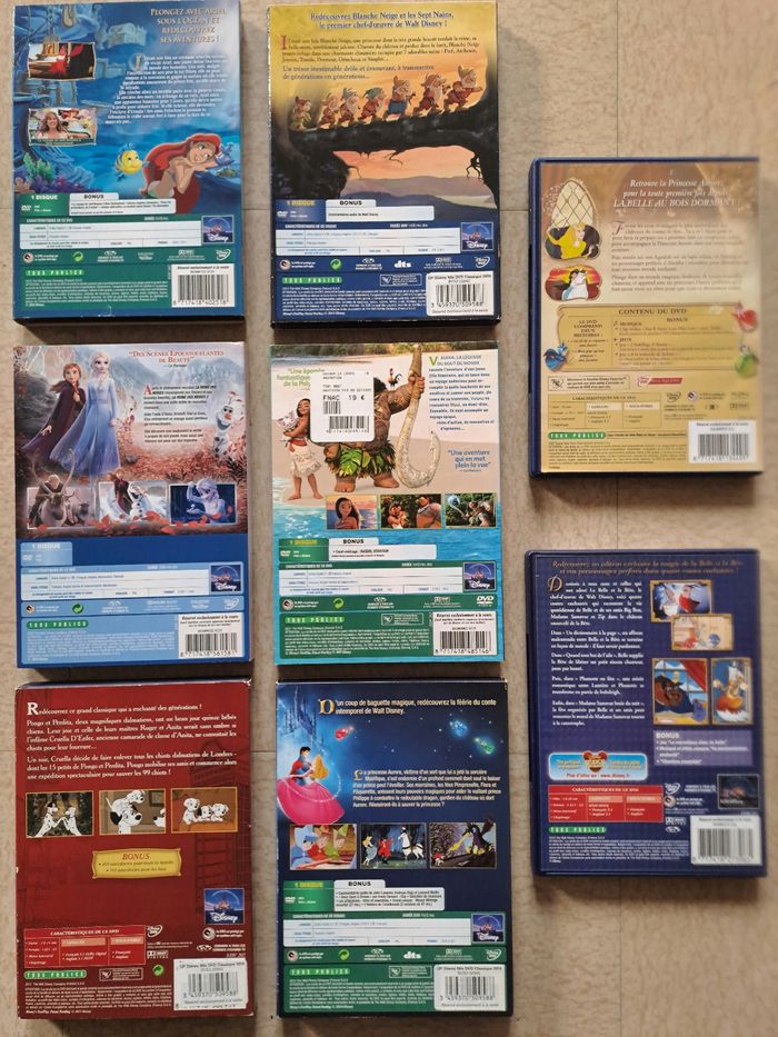 Lot de 8 DVD DISNEY PRINCESSES / " Les grands classiques Disney " - photo numéro 2