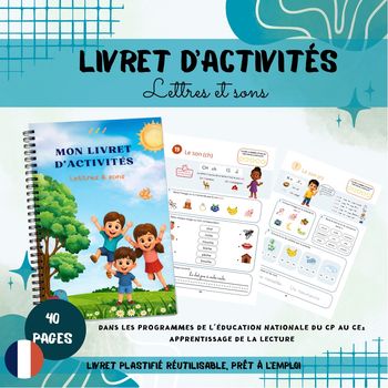 Livret d’activités Lettres et Sons - CP CE1 CE2 – Réutilisable et Plastifié