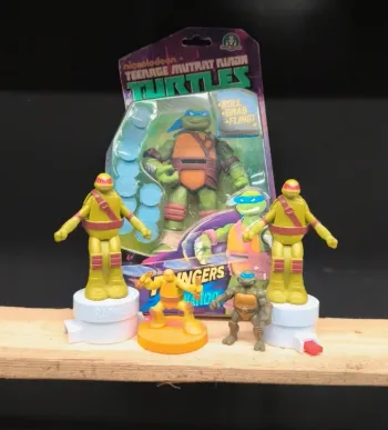 Lot tortue ninja tmnt mutant teenager turtle flingers Leonardo 2002 figurine figure action disque