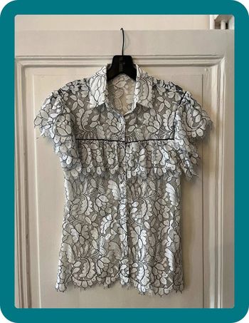 Chemise dentelle Medicis manches courtes à volants 36 - Anne Fontaine