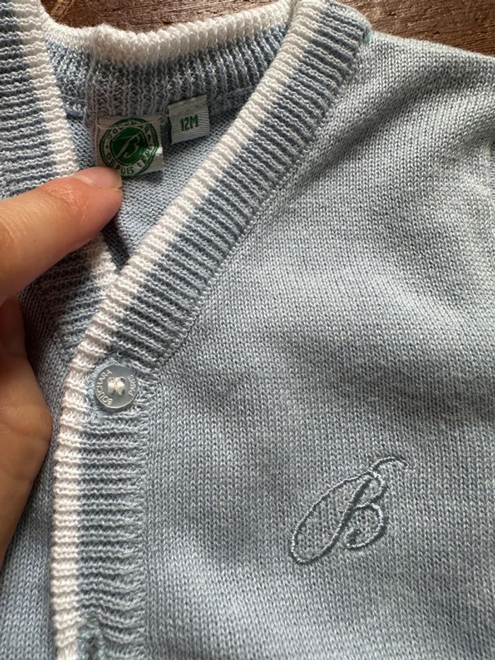 Gilet bleu ciel Bouchara 12 mois - photo numéro 2