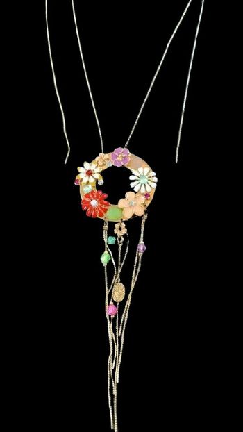 Collier fantaisie Sautoir Fleurs Morgan