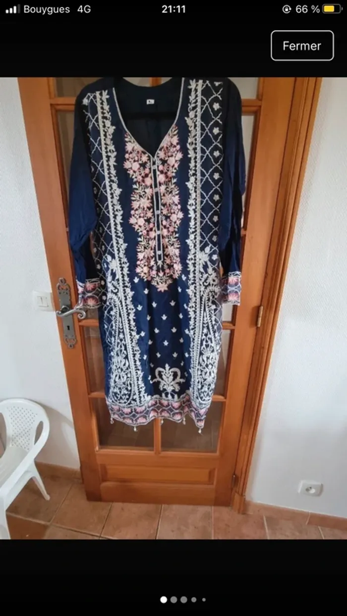 Ensemble robe pakistanaise indienne 3 pièces type Bollywood - photo numéro 6