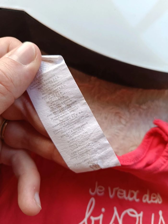 Ensemble (tee shirt manches courtes+sarouel legging) Fille 3 mois Je veux des bisous cœur - photo numéro 7