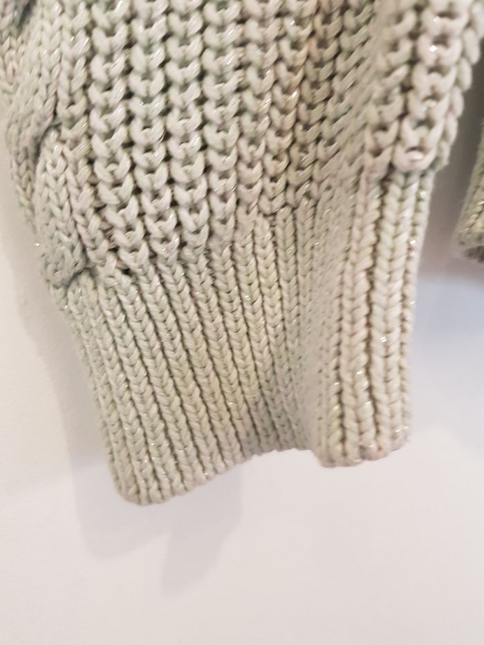 Pull en maille vert pailleté - photo numéro 6