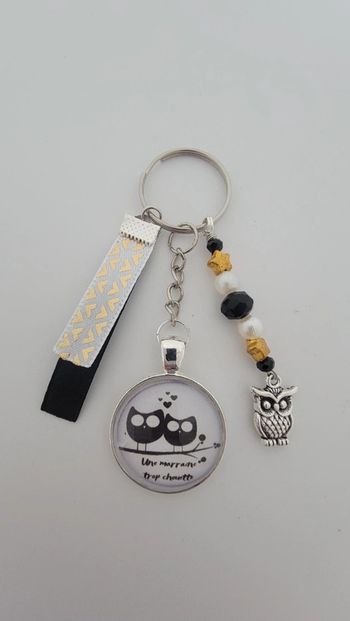 Cadeau marraine, porte clé message bijoux de sac " marraine trop chouette"