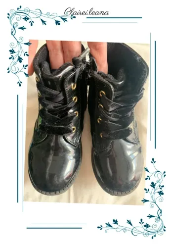🛑bottine noir brillant🛑T24 H&M