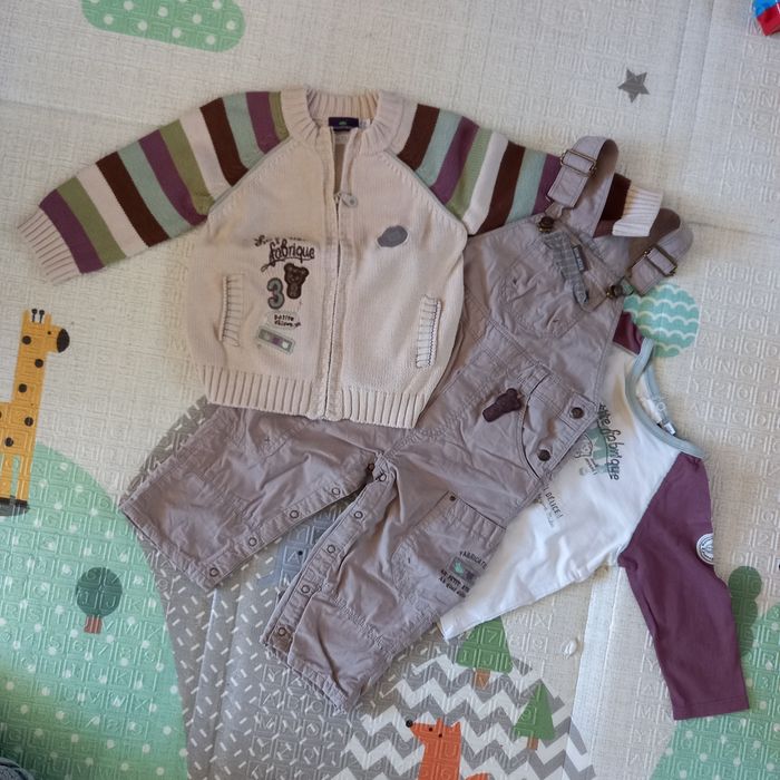 Ensemble Gilet, tee-shirt, salopette Sergent Major,  18 mois