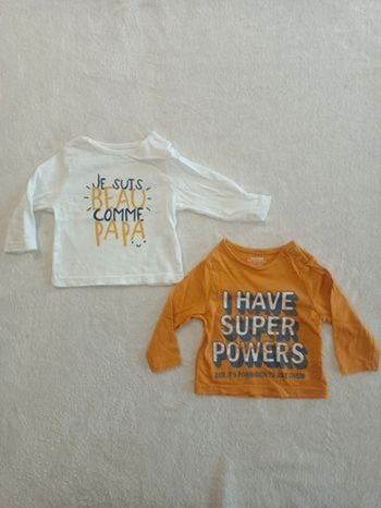 2 hauts manche longue 1 mois