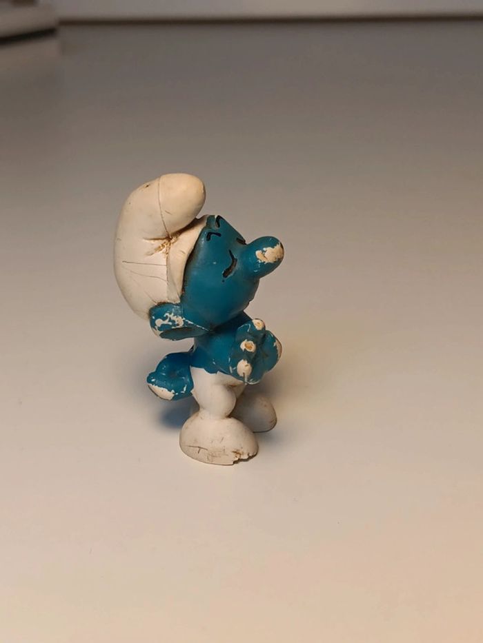 Figurine vintage Schtroumpf main levée peyo W.germany - photo numéro 4