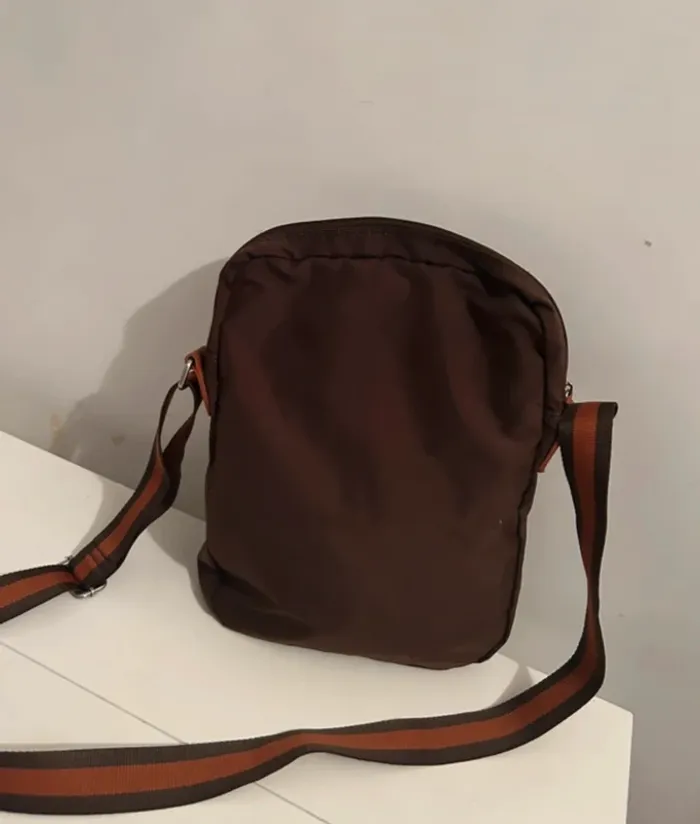 Lancel sac bandoulière en toile marron - photo numéro 3