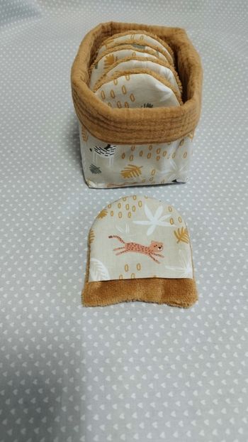 Débarbouillettes et son panier/lingettes/gants d'apprentissage