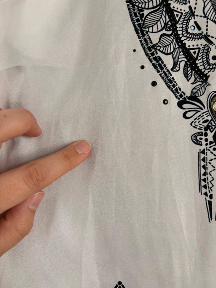 Top sans manches blanc motifs noirs M Promod - photo numéro 3