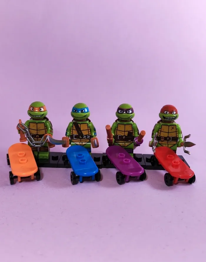 Les tortues ninja - lot de 4 mini figurines au format Lego