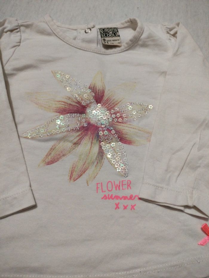 T-shirt fille 9 mois - photo numéro 2