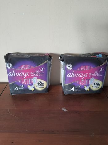 Lot de 2 paquets  de 7 Always secure night Taille 4