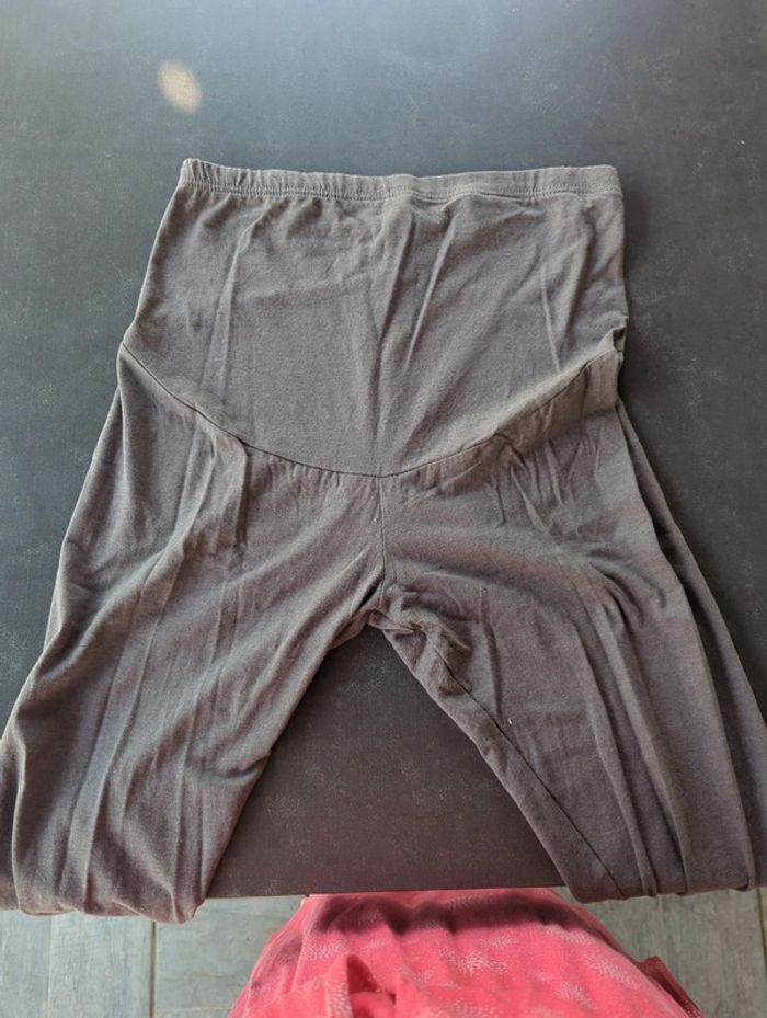 Lot 2 legging grossesse gris L - photo numéro 3