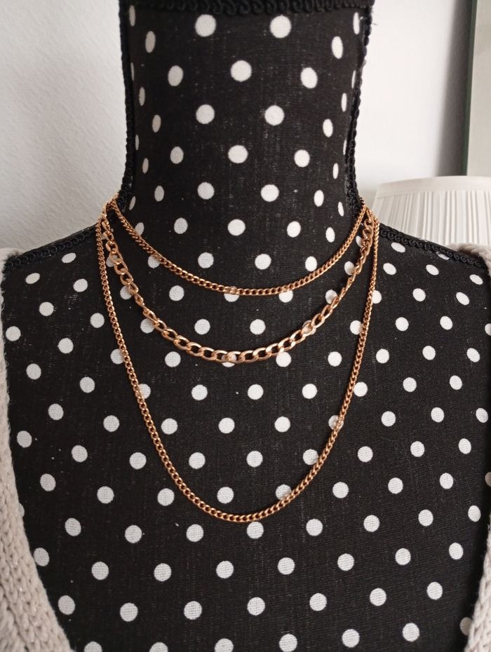 3 Colliers chaîne en maille moyenne