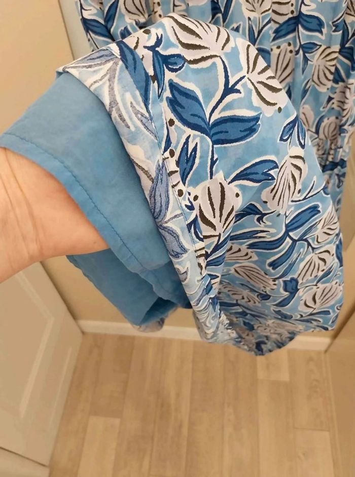 Robe bleu a fleur T40/42 - photo numéro 5