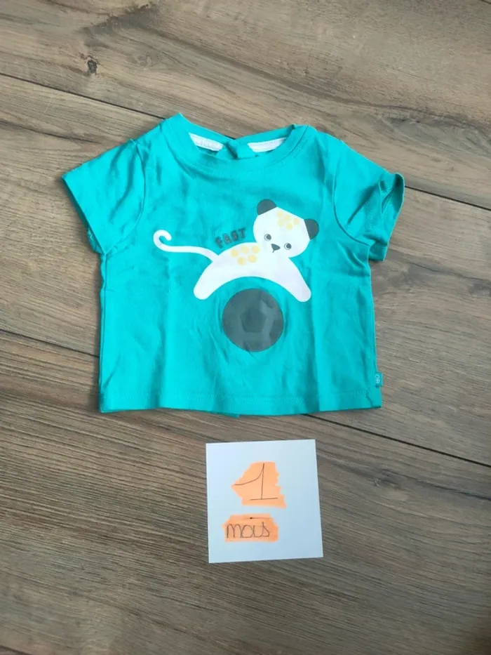 Tee shirt bébé garçon en taille 1 mois Obaïbi