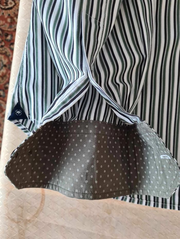 Chemise à rayures vertes et bleues taille XL Memo's - photo numéro 4