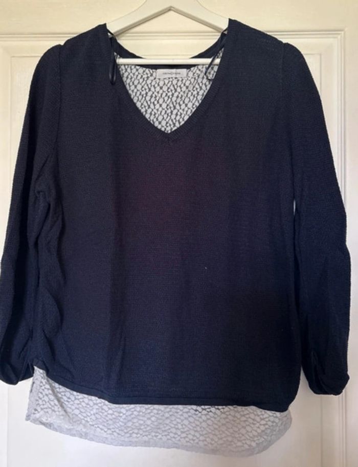 Pull fin femme avec détail dentelle