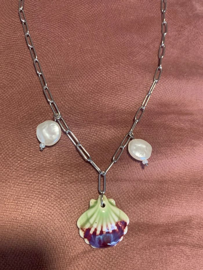 collier coquillage acier inoxydable - photo numéro 2