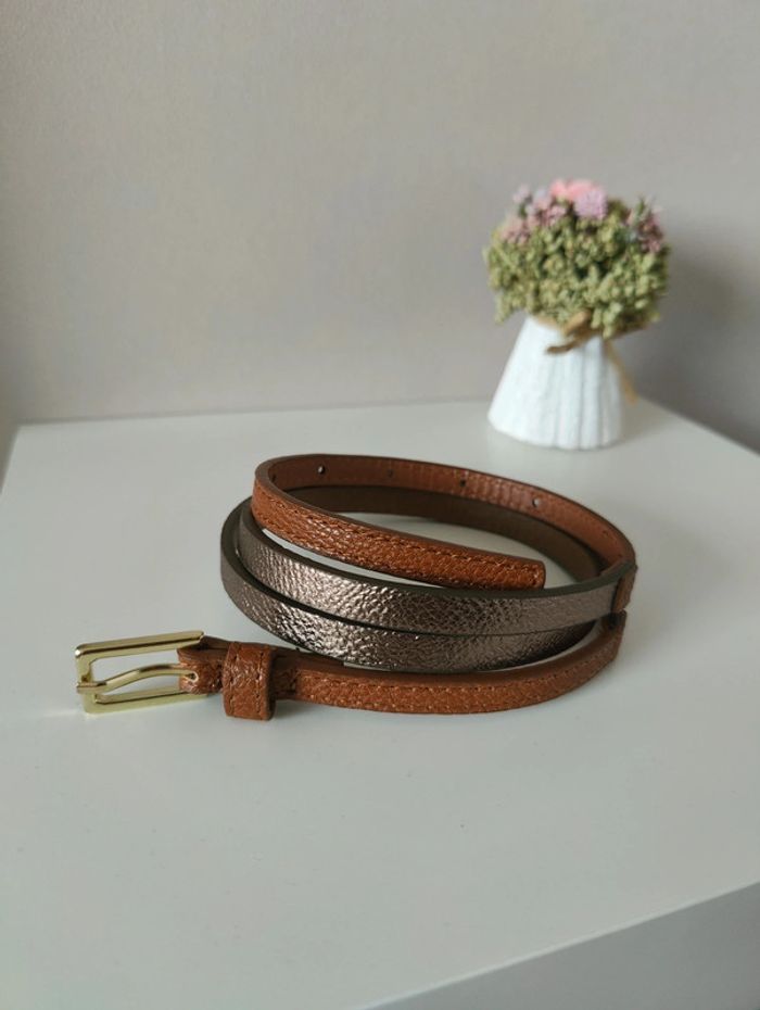 Ceinture camel et bronze