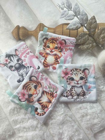 Lot de 4 lingettes lavables savane bambou