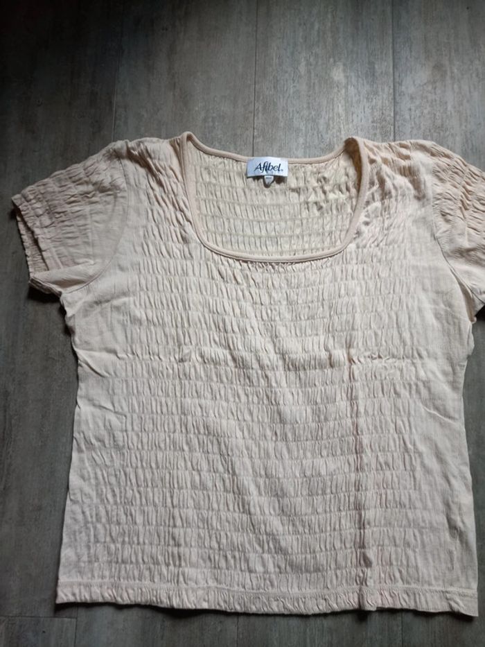 Tee shirt femme beige 46/48