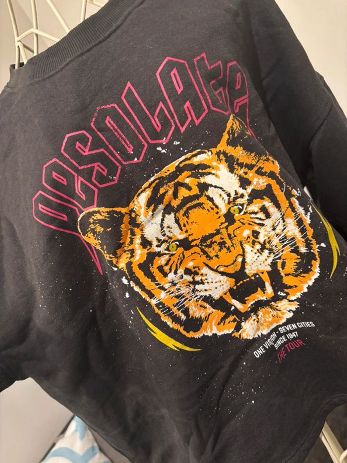 Pull sweat noir taille S H&M tigre - photo numéro 3