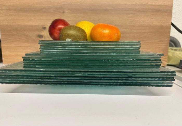 Assiettes carrées verre strié - photo numéro 3