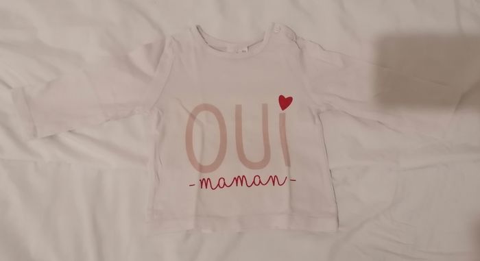 T-shirt ML blanc 3 mois