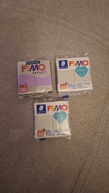 Lot de 3 pâtes fimo effect nacré