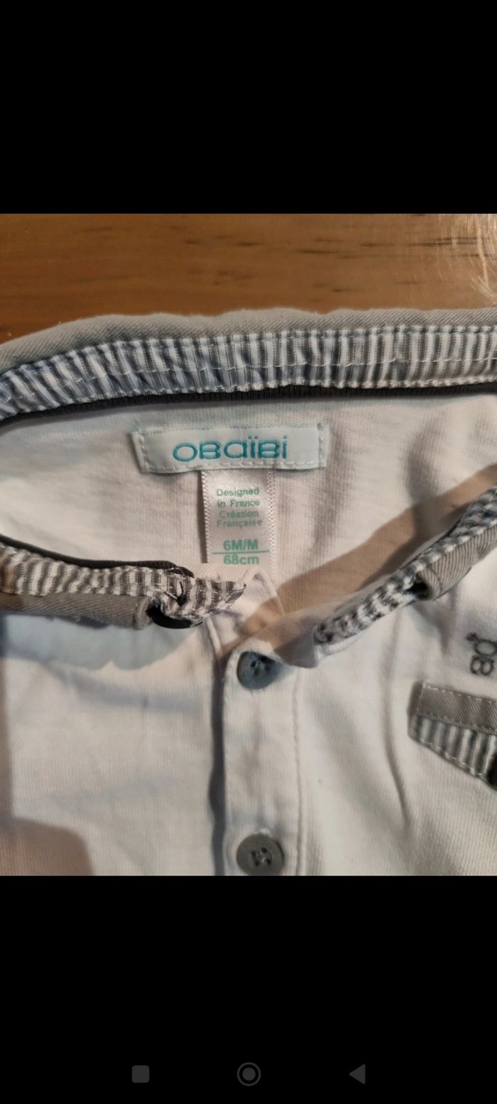 Salopette + haut Obaïbi taille 6 mois - photo numéro 6