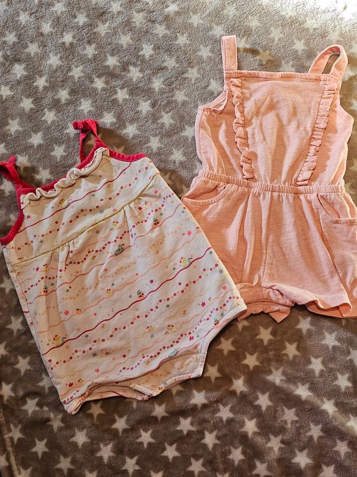 Lot de 2 barboteuses fille 12 mois